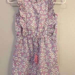 Pink Flowery Shorts Romper